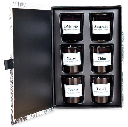 Coffret de 6 bougies carnet de voyage mini