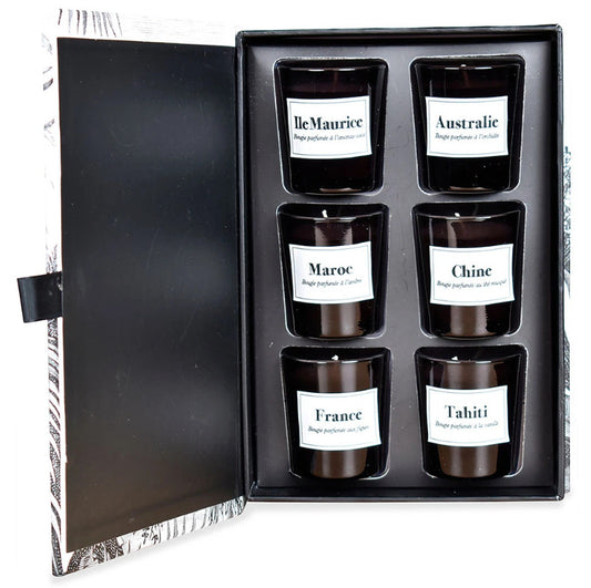 Coffret de 6 bougies carnet de voyage mini