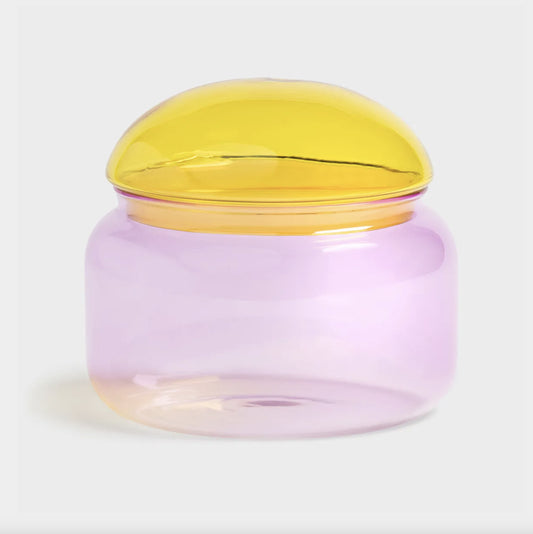 Bocal en verre rose