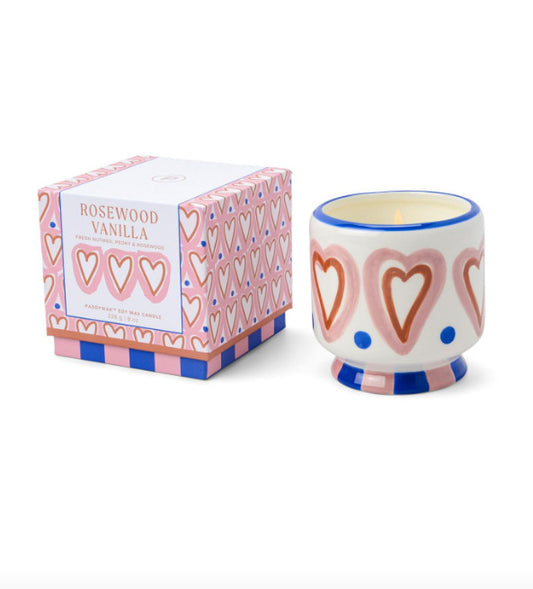 Bougie Adopo Coeur - Bois de rose vanillé