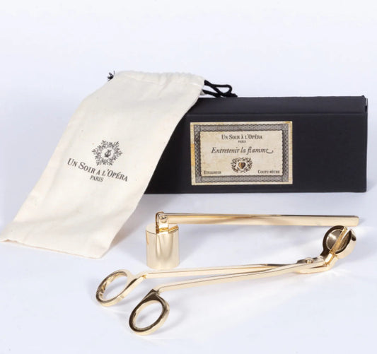 Coupe mèche pour bougie doré