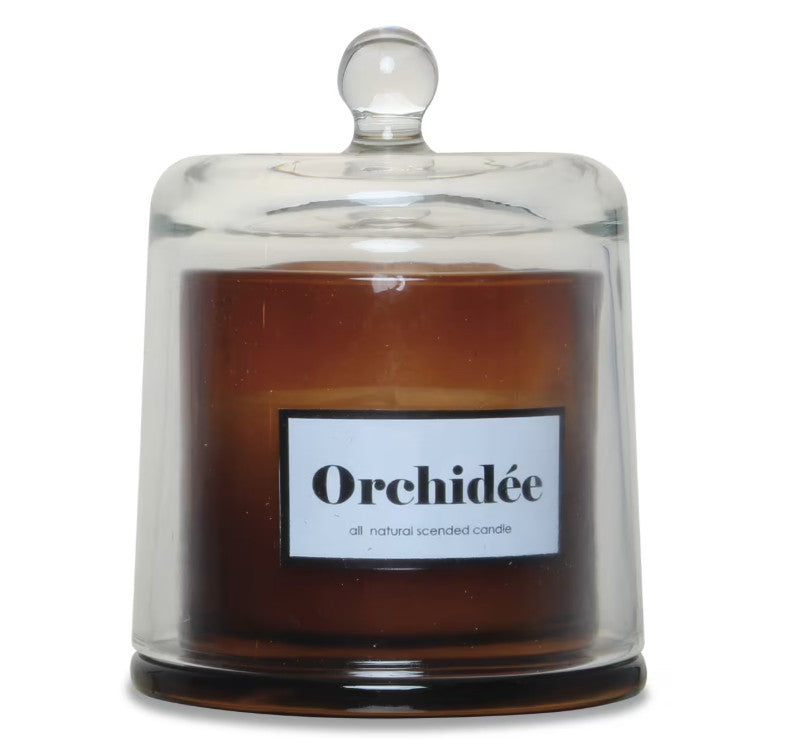 Bougie cloche orchidée blanche