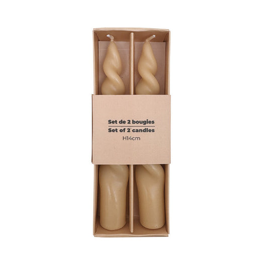 Set of 2 short twisted candles