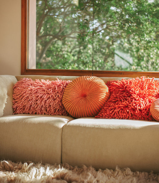 Coussin rond orange