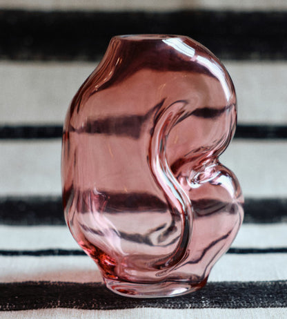 Vase en verre rose small