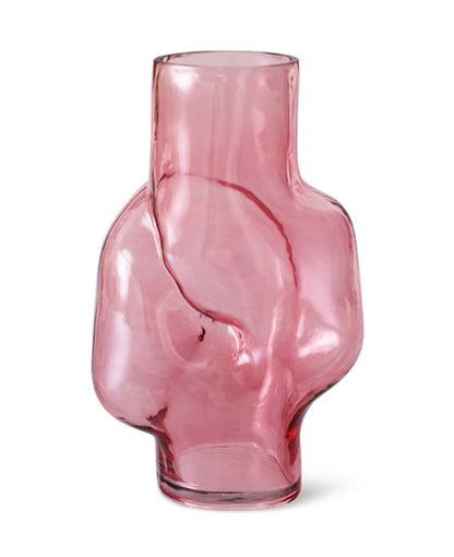 Vase en verre rose grand