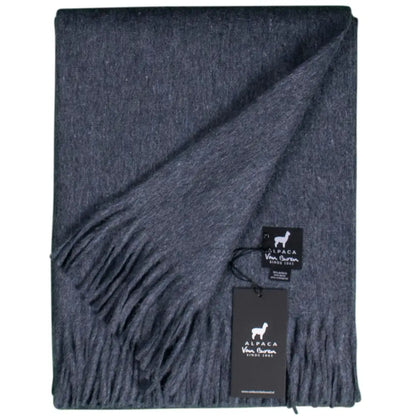Alpaca wool throw - Blue 200 x 150