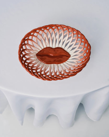Salvador red & white basket - Les Objets Mouleversants