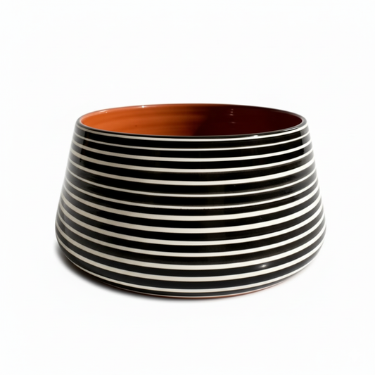 Bol / Vide poche conique Noir Classic Stripe Casa Cubista