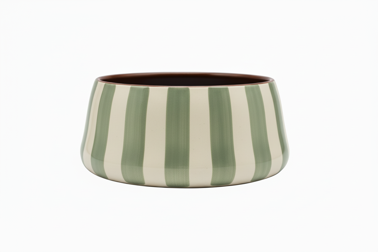 Saladier / Vide-poches conique Sauge Bold stripe Casa Cubista
