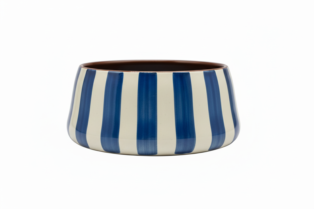 Casa Cubista Bold Stripe Blue Conical Bowl / Catchall