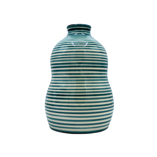 Vase gourde Bleu Canard Classic Stripe Casa Cubista