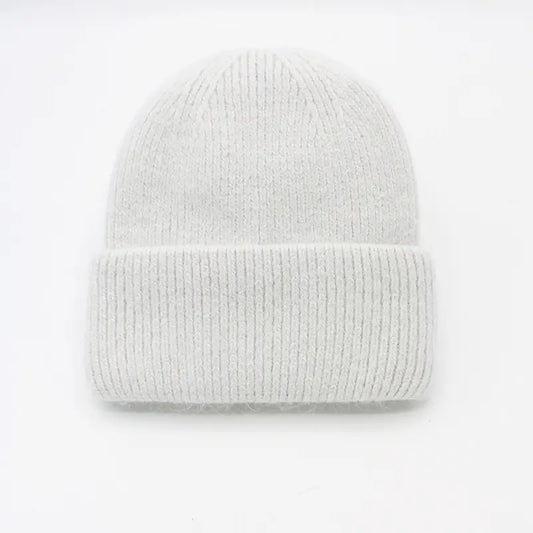 Bonnet Uni Angora Gris clair