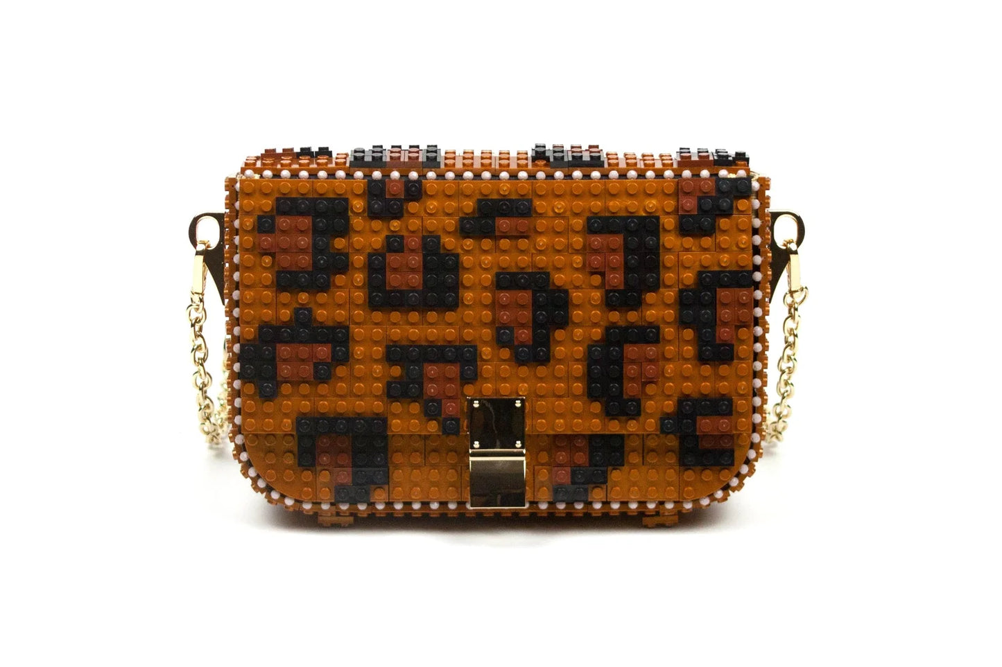 Brown Leopard Print Lego Bag - Medium
