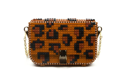 Brown Leopard Print Lego Bag - Medium