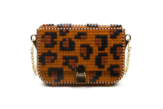 Brown Leopard Print Lego Bag - Medium