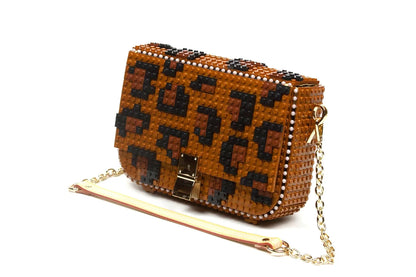 Brown Leopard Print Lego Bag - Medium