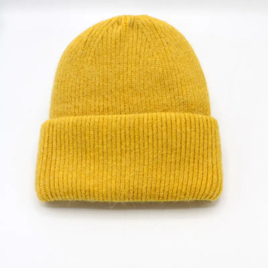 Bonnet Uni Angora Moutarde