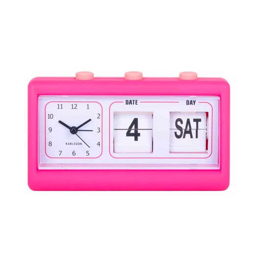 Horloge réveil rétro rose