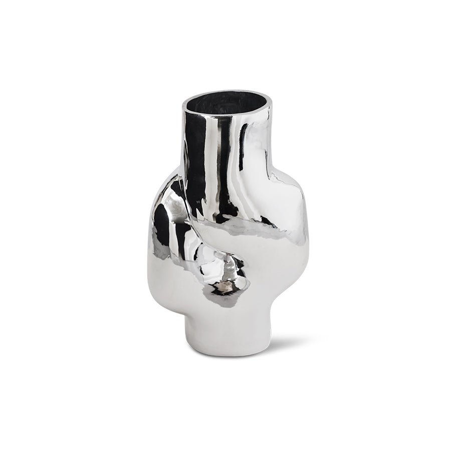 Large chrome vase