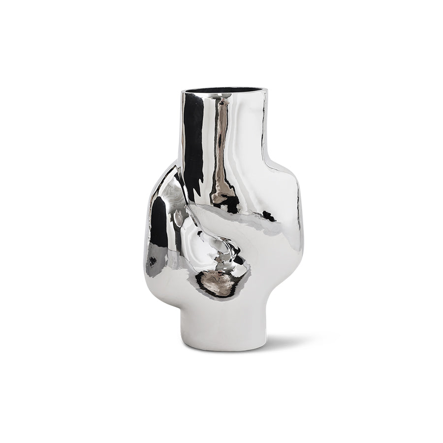 Large chrome vase