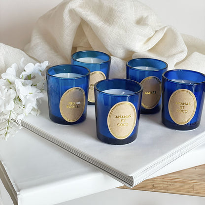 Coffret de 5 bougies Herbier bleu