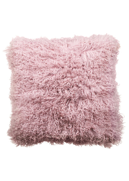Pink Tibetan Sheepskin Cushion