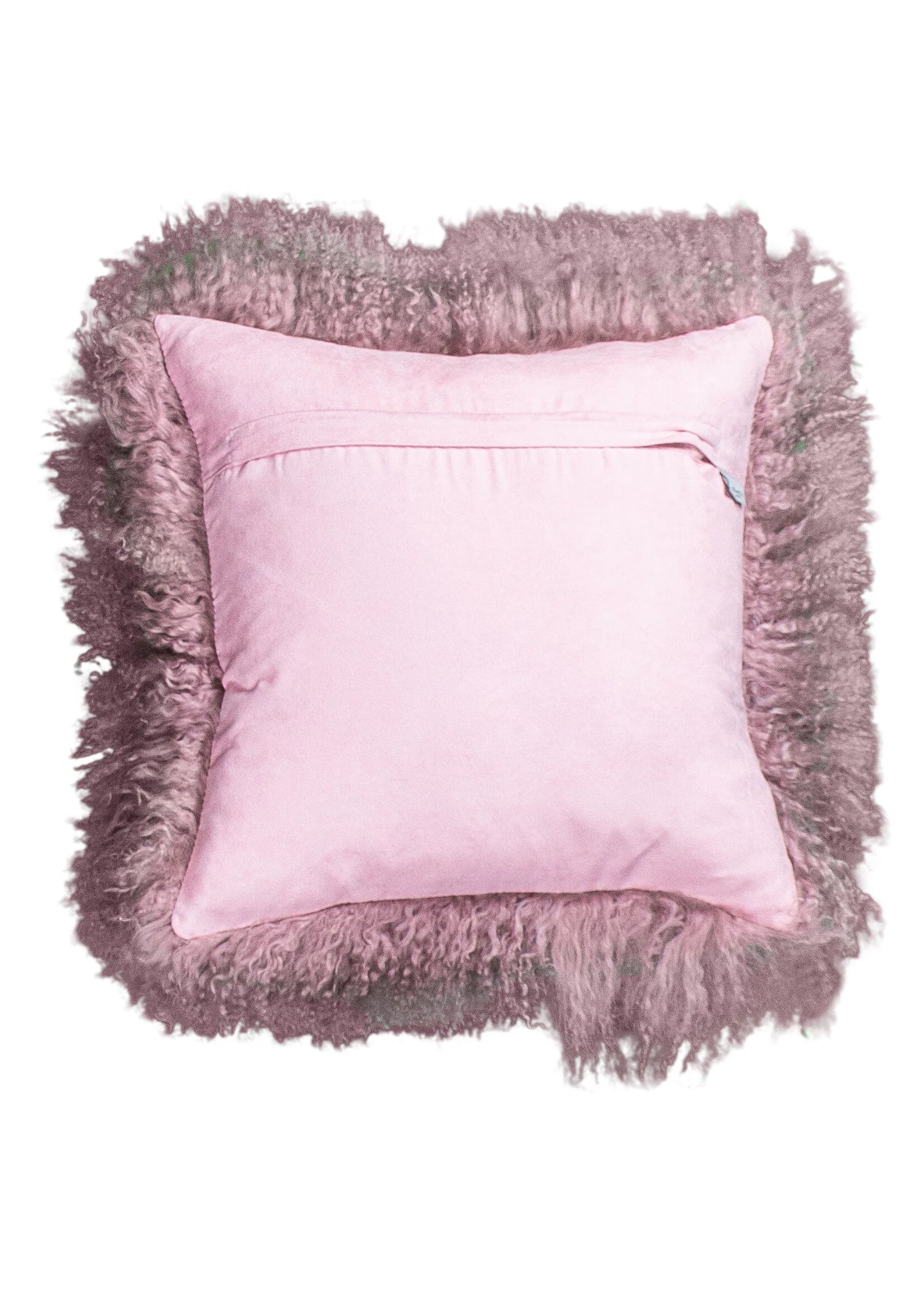 Pink Tibetan Sheepskin Cushion