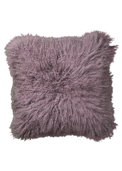 Vintage Purple Tibetan Sheepskin Cushion