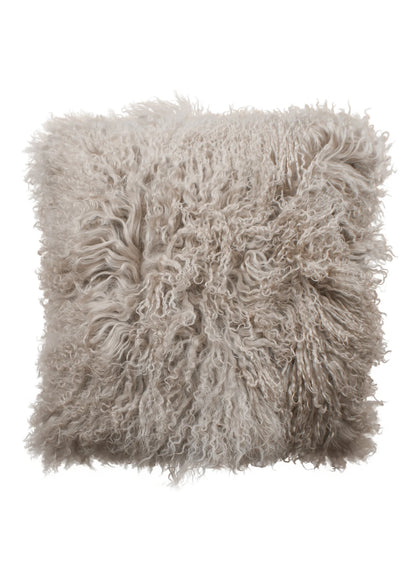 Sand-colored Tibetan Sheepskin Cushion