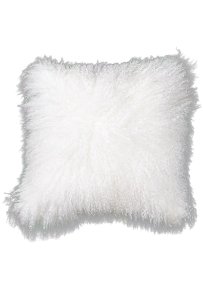 White Tibetan Sheepskin Cushion